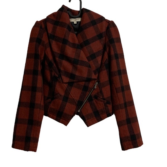 ANTHROPOLOGIE PLAID WOOL Jacket What comes Around Goes Around Sz XS - Picture 3 of 11